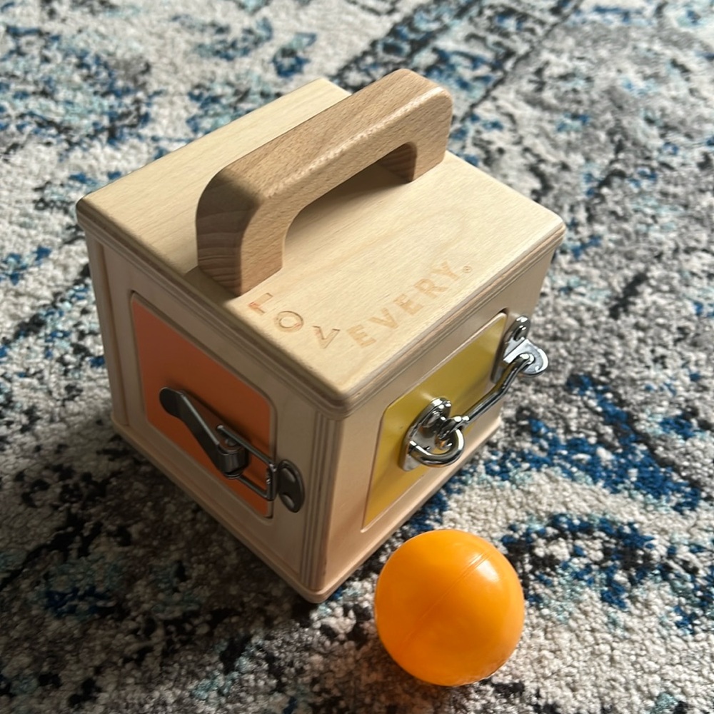 Lovevery Wooden lockbox Latches Sensory Play Box The Realist